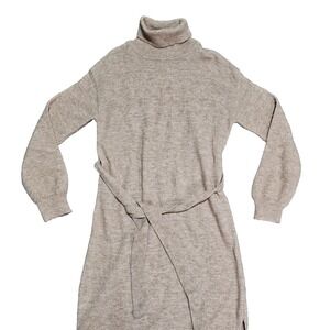 FRNCH Beige Turtleneck Sweater Dress